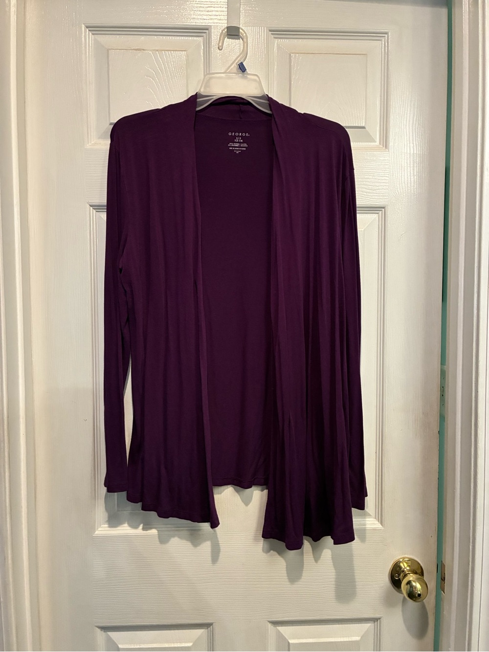 George Open-Front Plum Purple Cardigan
